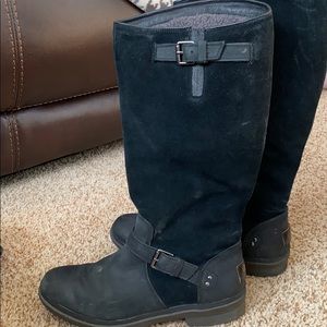 Ugg waterproof tall black suede boot